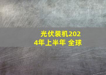 光伏装机2024年上半年 全球